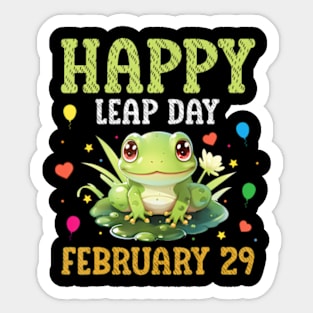 Cute Frog February 29th Leap Day 2024 Sticker